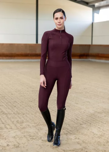Maximilian Outline Lovagló Leggings (bordó), XL