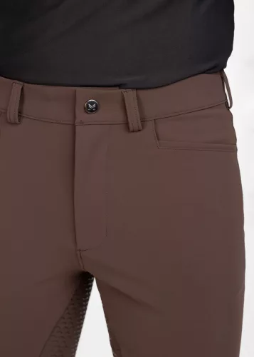 Maximilian Performance férfi térdszilikonos lovaglónadrág - sötétbarna, XS