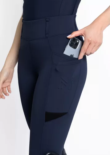Maximilian Tech teliszilikonos lovaglóleggings - sötétkék, L