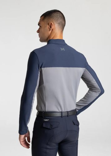 Maximilian Kent Base Layer férfi hosszú ujjú lovaglófelső - sötétkék/szürke, L