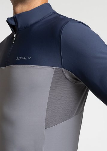 Maximilian Kent Base Layer férfi hosszú ujjú lovaglófelső - sötétkék/szürke, L