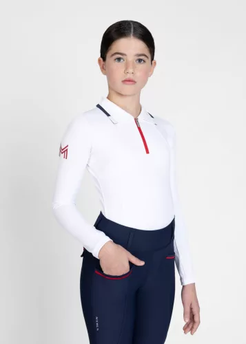Maximilian YR Concept Hosszú Ujjú Polo Póló (fehér), 3XS (135 - 145 cm)