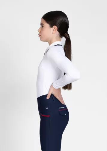 Maximilian YR Concept Hosszú Ujjú Polo Póló (fehér), 2XS (145 - 155 cm)