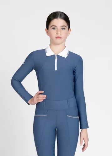 Maximilian YR Concept Hosszú Ujjú Polo Póló (tengerész), 2XS (145 - 155 cm)