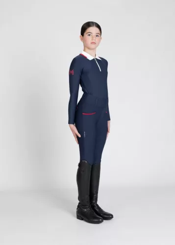 Maximilian YR Pro Lovagló Leggings (tengerészkék/pirító piros)