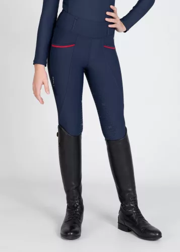 Maximilian YR Pro Lovagló Leggings (tengerészkék/pirító piros)