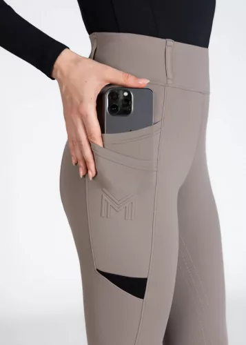 Maximilian Tech teliszilikonos lovaglóleggings - taupe, XS