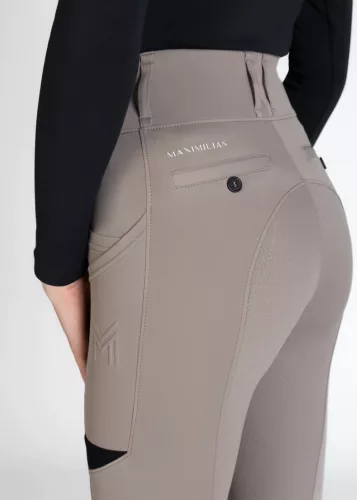 Maximilian Tech teliszilikonos lovaglóleggings - taupe, XS