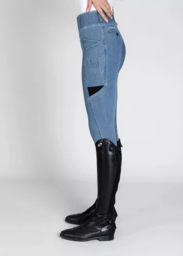 Maximilian Tech teliszilikonos lovaglóleggings - denim, XS
