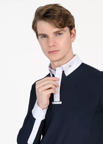 Maximilian Focus Hosszú Ujjú Versenypóló (tengerészkék)