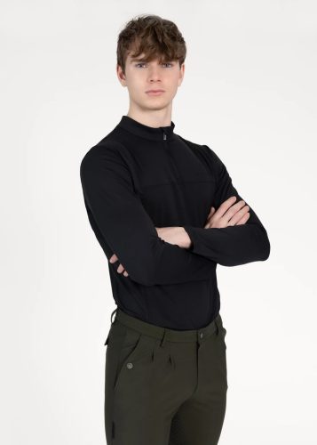 Maximilian Kent Base Layer férfi hosszú ujjú lovaglófelső - fekete, XXS