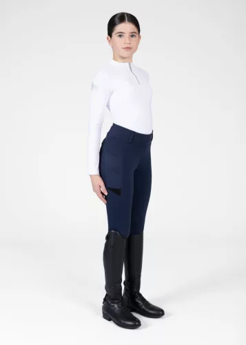 Maximilian YR Tech Lovagló Leggings (tengerészkék), 4XS (125 - 135 cm)