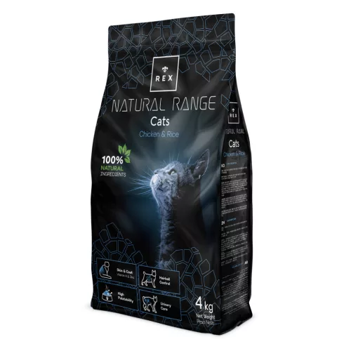 Rex Natural Range Adult Cat - Chicken & Rice csirkés rizses gazdaságos macskaeledel - 4 kg
