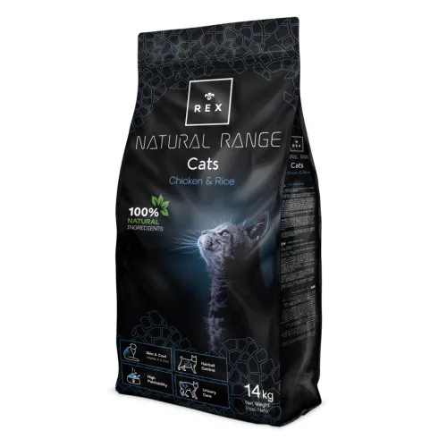 Rex Natural Range Adult Cat - Chicken & Rice csirkés rizses gazdaságos macskaeledel - 14kg