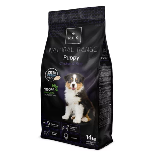 Rex Natural Range Puppy - Chicken & Rice csirkés-rizses kölyöktáp kutyaeledel - 14kg