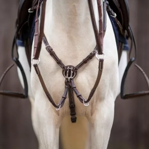 Ikonic Large Bridge szügyelő - stötébarna, cob, arany csat
