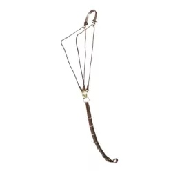 Ikonic bőr kötél gogue - sötétbarna, Póni, ezüst csat