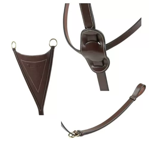 Ikonic martingál - sötétbarna, póni, arany csat