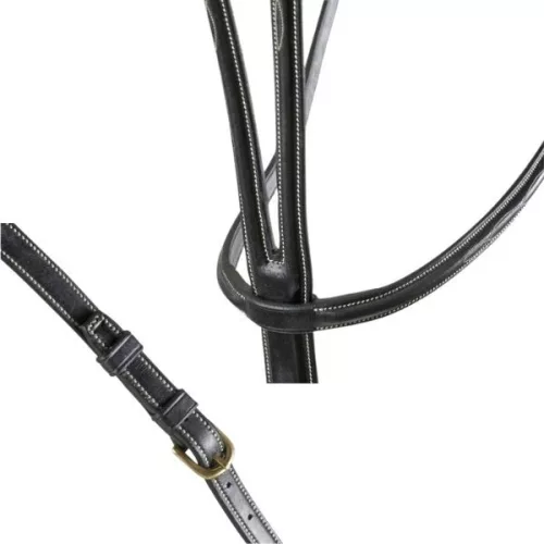 Ikonic hímzett futó martingál - sötétbarna, póni, ezüst csat