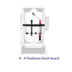 MWS | Workspace & Trolley | 4 position Hook board