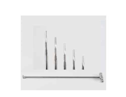 Dental Pick Set - Basic T-Handle - 8°, Wide Luxators Set - 5 mm, Screwdriver
