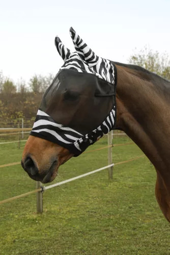 Zebra légymaszk, fülvédővel